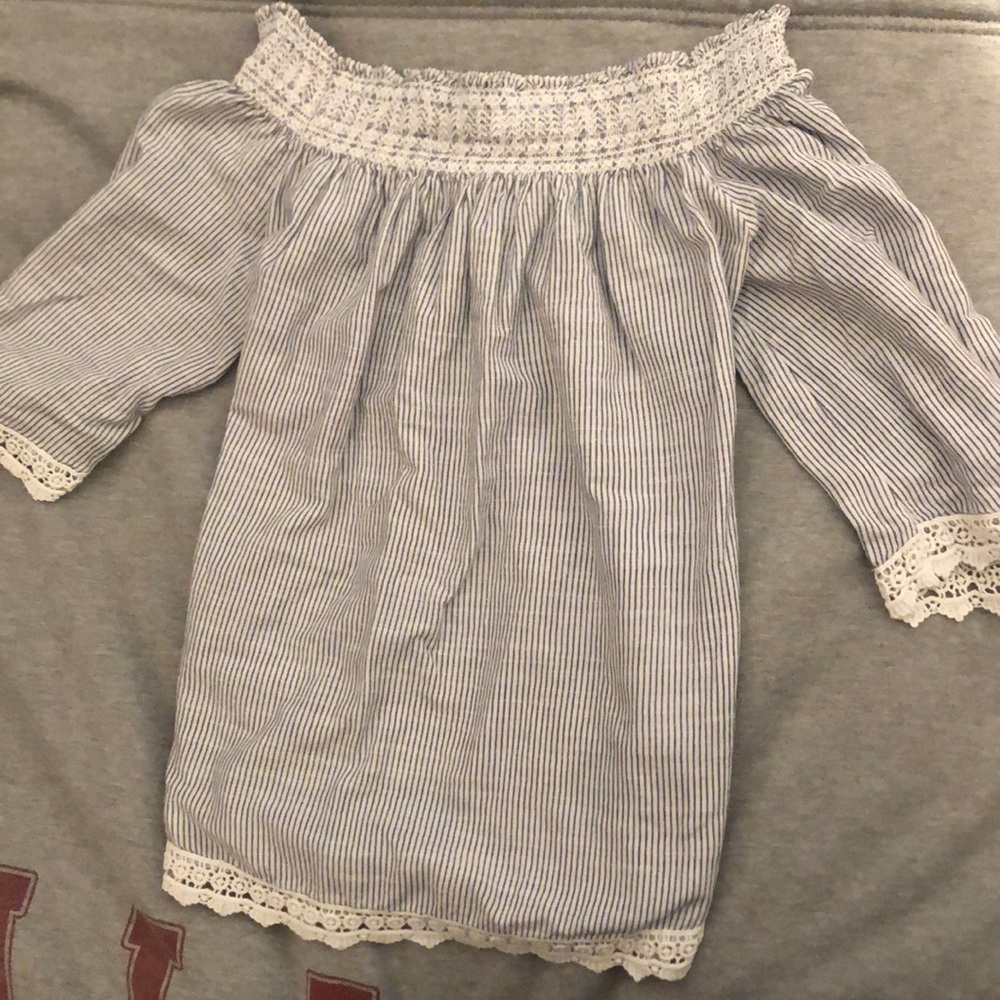 Striped off the shoulder top